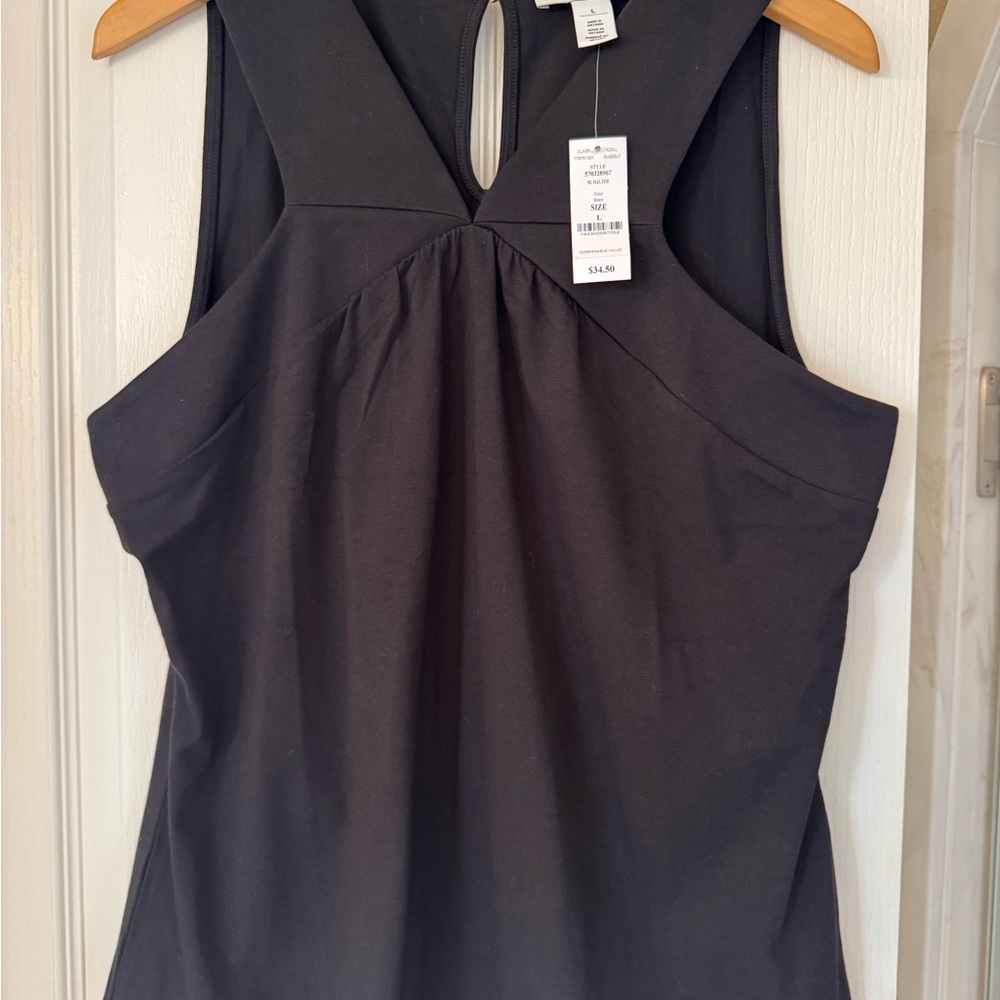 White House Black Market Black Sleeveless V-Neck Tank